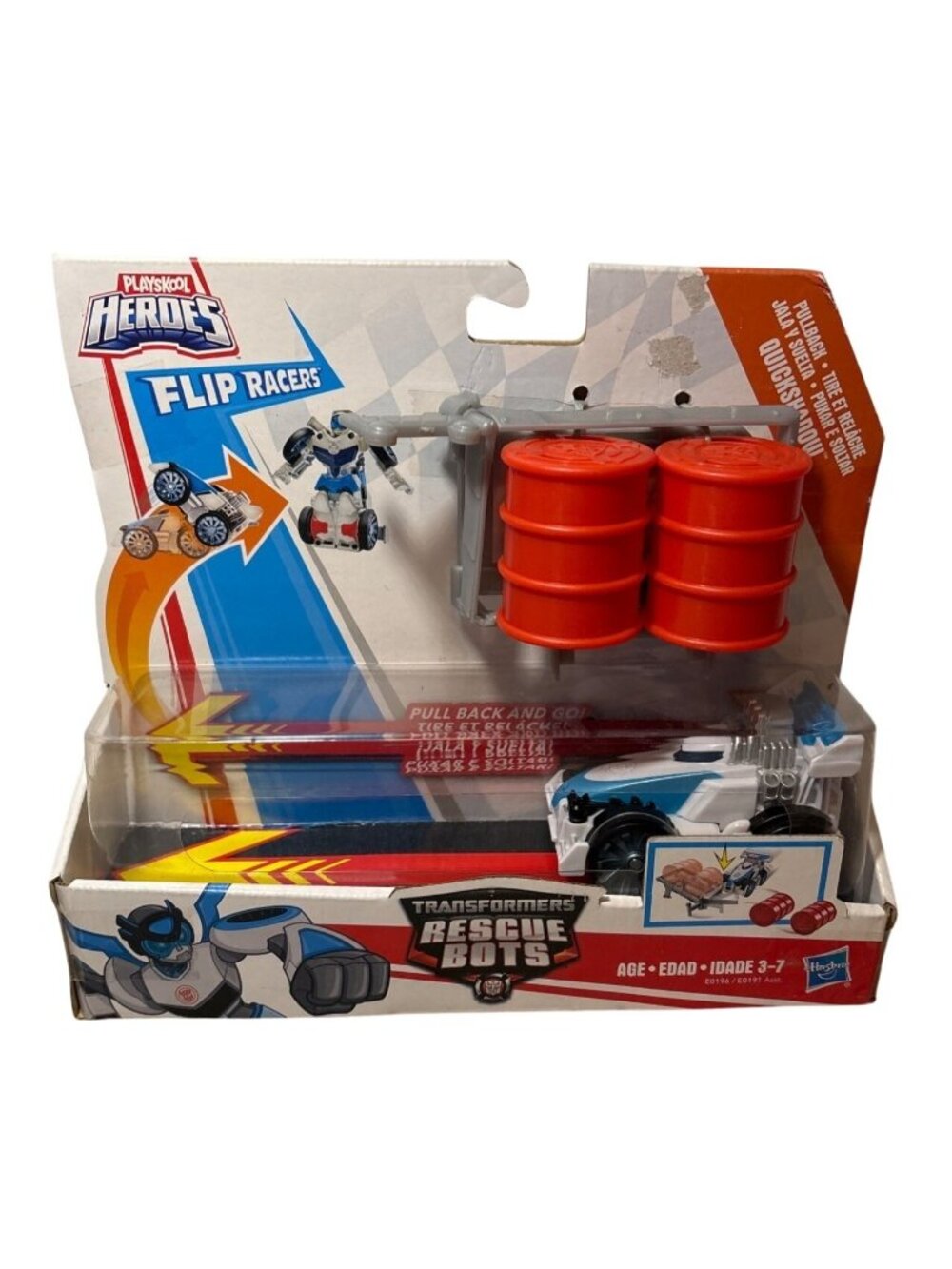 Playskool Heroes Quickshadow Race Car Transformers Rescue Bots Flip Racer NEW